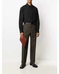 Мужская черная джинсовая рубашка от Lemaire