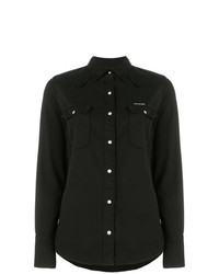 Женская черная джинсовая рубашка от Calvin Klein Jeans