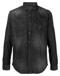 Мужская черная джинсовая рубашка от Costumein