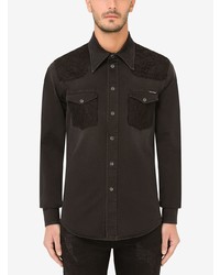 Мужская черная джинсовая рубашка от Dolce & Gabbana