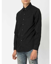 Мужская черная джинсовая рубашка от Saint Laurent
