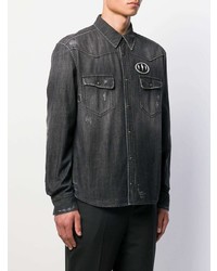 Мужская черная джинсовая рубашка от Neil Barrett