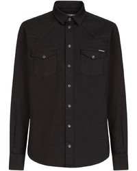 Мужская черная джинсовая рубашка от Dolce & Gabbana