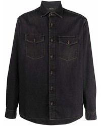 Мужская черная джинсовая рубашка от Ermenegildo Zegna XXX