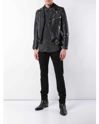 Мужская черная джинсовая рубашка от Saint Laurent