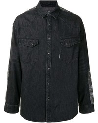 Мужская черная джинсовая рубашка от FIVE CM