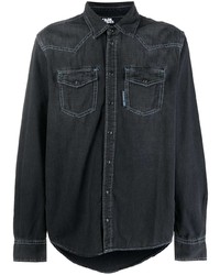 Мужская черная джинсовая рубашка от Karl Lagerfeld