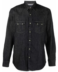 Мужская черная джинсовая рубашка от Lardini