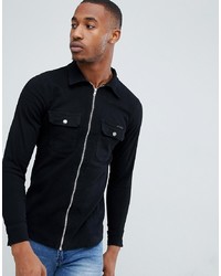 Мужская черная джинсовая рубашка от Liquor N Poker