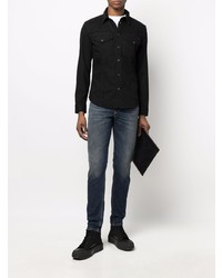 Мужская черная джинсовая рубашка от Diesel