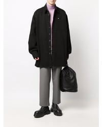 Мужская черная джинсовая рубашка от Raf Simons