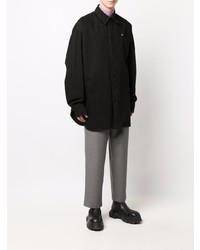 Мужская черная джинсовая рубашка от Raf Simons