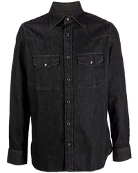 Мужская черная джинсовая рубашка от Tom Ford