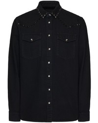 Мужская черная джинсовая рубашка от Valentino