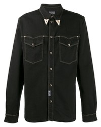 Мужская черная джинсовая рубашка от VERSACE JEANS COUTURE