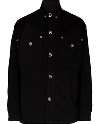 Мужская черная джинсовая рубашка от Versace