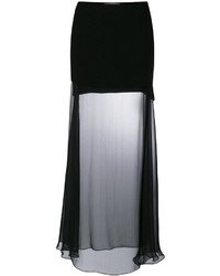 Черная длинная юбка из фатина от Givenchy