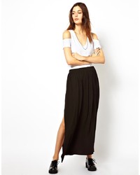 Черная длинная юбка с вырезом от Cheap Monday