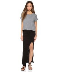 Черная длинная юбка с вырезом от Pam & Gela