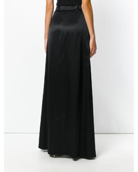 Черная длинная юбка с разрезом от Prada