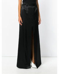 Черная длинная юбка с разрезом от Prada