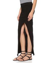 Черная длинная юбка с разрезом от Pam & Gela