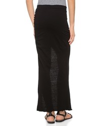 Черная длинная юбка с разрезом от Pam & Gela