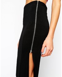 Черная длинная юбка с разрезом от AX Paris