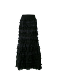 Черная длинная юбка с рюшами от Giambattista Valli
