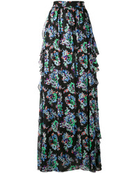 Черная длинная юбка с цветочным принтом от MSGM