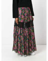 Черная длинная юбка с цветочным принтом от No.21