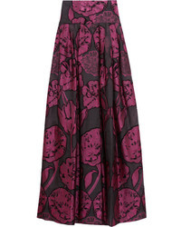 Черная длинная юбка с цветочным принтом от Temperley London