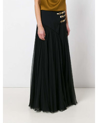 Черная длинная юбка со складками от Lanvin