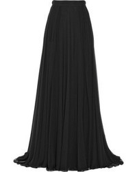 Черная длинная юбка со складками от Elie Saab