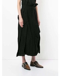 Черная длинная юбка со складками от Aganovich