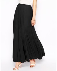 Черная длинная юбка со складками от Asos