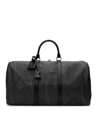 Мужская черная дорожная сумка из плотной ткани с принтом от Etro