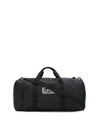Мужская черная дорожная сумка из плотной ткани от Ea7 Emporio Armani