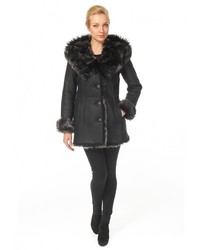 Женская черная дубленка от Спартак