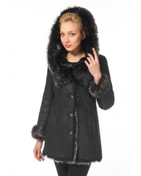 Женская черная дубленка от Спартак