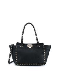 Черная замшевая большая сумка с украшением от Valentino