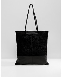 Черная замшевая большая сумка от ASOS DESIGN