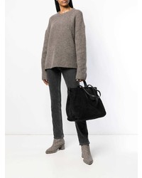 Черная замшевая большая сумка от Marsèll