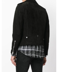 Мужская черная замшевая косуха от Saint Laurent