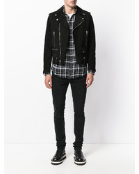 Мужская черная замшевая косуха от Saint Laurent