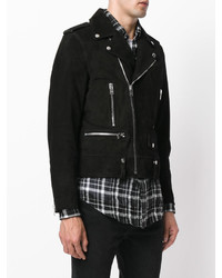 Мужская черная замшевая косуха от Saint Laurent