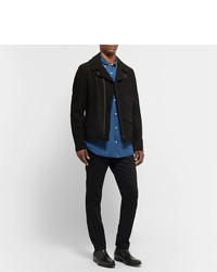 Мужская черная замшевая косуха от Schott