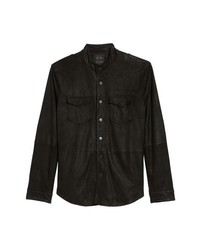 Черная замшевая куртка-рубашка
