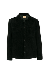 Мужская черная замшевая куртка-рубашка от Ajmone