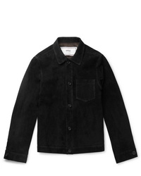 Мужская черная замшевая куртка-рубашка от Ami